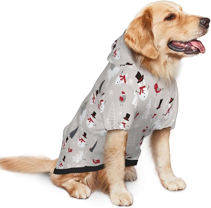 Christmas Gray Snowman Hoodie,Christmas Cosplay Dog Clothes with Pocket and Hat Winter Clothes Sweaters Xx-Large