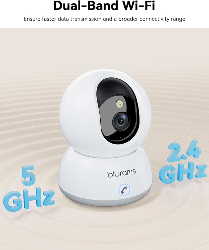 blurams Pet Camera 4K, 8MP Indoor Cameras for Home Security with One-Touch Call, Color Night Vision, Motion Tracking, 5GHz/2.4GHz Wi-Fi, Cloud & SD Card Storage, Wi-Fi 6