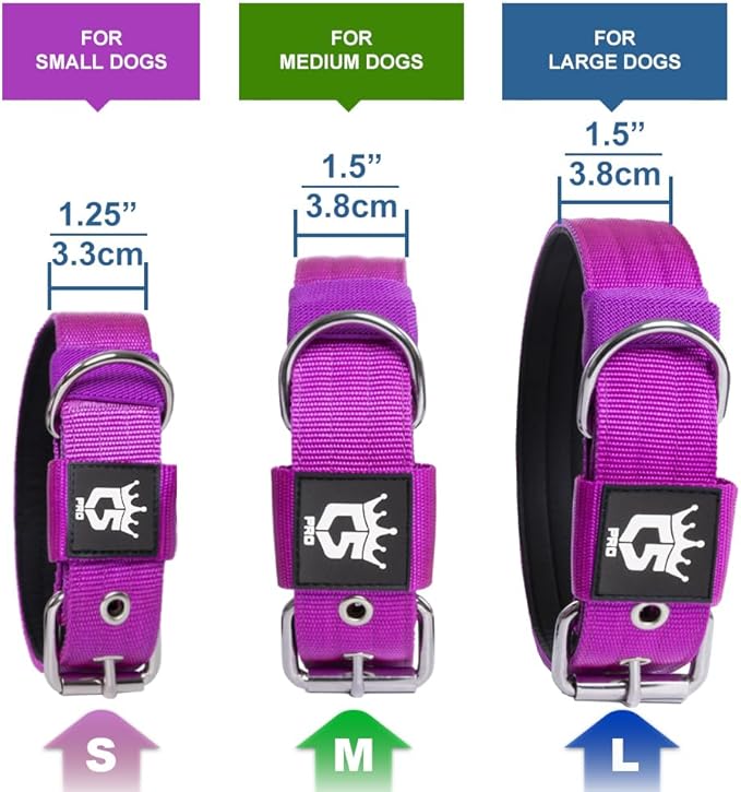 TSPRO Tactical Dog Collar 1.5 Inch Wide Thick Dog Collars with Heavy Duty Metal Buckle, Durable, Strong, Adjustable for Medium to Large Dogs (Christmas Green L)