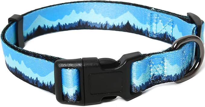 HEELE Dog Collar, Adjustable Soft Dog Collar for Small Medium Large Dogs,Floral Patterned Puppy Collars with Quick Release Buckle L Length 15.94''-25.59'