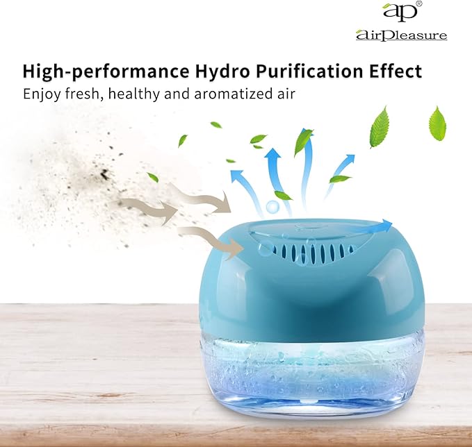 Water-Based Purifier Air Washer, Air Revitalizer & Freshener, Air Fresher with 7 LED Color Changing Light for Rooms (Blue)