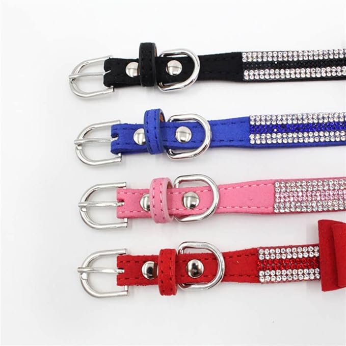 Dog Collar for Medium Dogs Female, Bling Diamond Fancy Crystal Glitter Pretty Jewel Rhinestone Puppy Dog Collars for Small Medium Large Breed Pet Girl Dogs Cats Kitten, Pink M Size