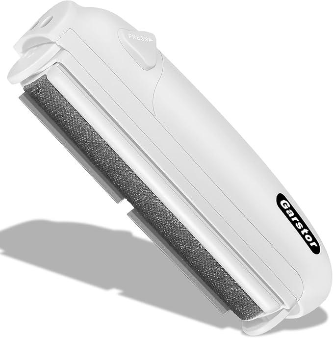 Pet Hair Remover Roller, Reusable Lint Roller for Pet Hair, Cat Dog Hair Remover for Furniture, Sofa, Carpet, Bedding, Self Clean Lint Remover-White Body Grey Silicion