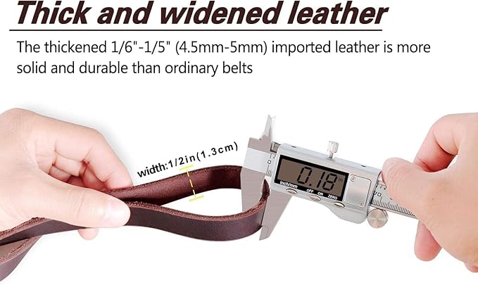 LWBMG Leather Dog Leash 8ftx1/2 inch, Heavy Duty Dog Leash, Strong and Sturdy Handmade Braided Pet Leashes, Soft and Comfortable Leather Leashes for Small Medium Large Dogs Training and Walking Brown