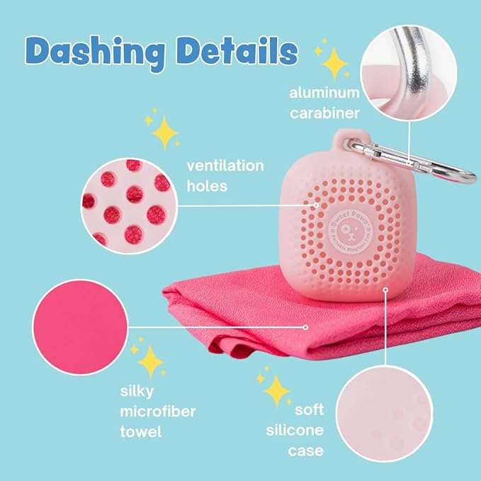 Sweet Paws Portable Dog Paw Towel, Lightweight & Super Absorbent Microfiber, Clips onto Leash, Quick Drying Towel for Dogs Paws with Silicone Case, Dry Dog’s Paws on The Go - Small - Newport Navy
