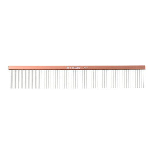 2-in-1 Megal Greyhound Comb for Dogs (Medium/Coarse), 69 Stainless Steel Pins Dog Comb, Aluminum 24.5cm Handle,Lightweight,Gently Remove Dogs’ Head/Body Fur, Professional Grooming Accessories