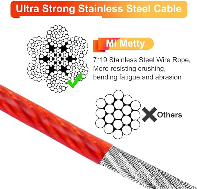 Tie Out Cable for Dogs,20FT Dog Leads,Heavy Duty Tie Out Cable for Large Dogs Up to 125lbs,Durable Dog Runner Tether Line for Outdoor,Yard