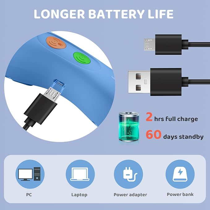 Dog Bark Deterrent Device - Rechargeable Ultrasonic Anti Barking Device for Dogs Effective Control up to 50 Ft Safe and Humane for Indoor and Outdoor Use Blue