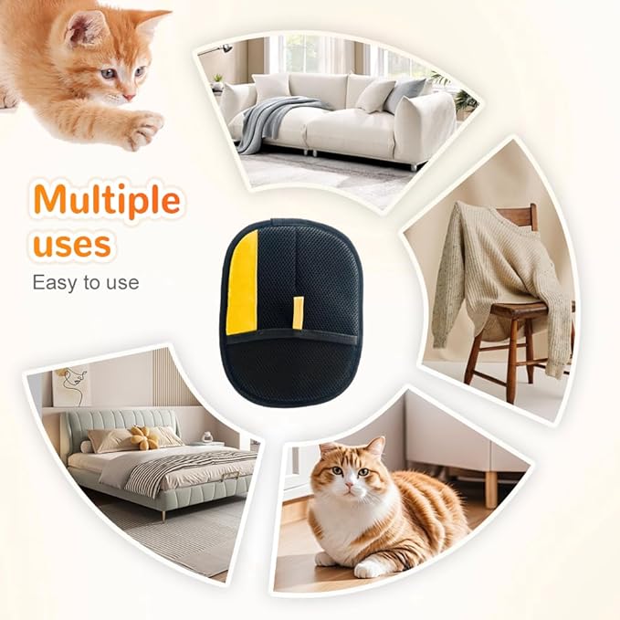 2025 Upgrade Pet Hair Remover Electrostatic Gloves, Reusable Pet Hair Removal Glove for Cats & Dogs, Premium Cat & Dog Hair Remover Mitt for Couch Furniture Carpet Car Seat (3)