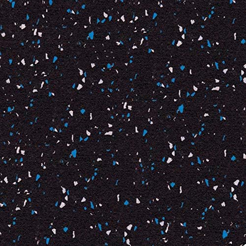 American Floor Mats 1/4in (7mm) Thick 10% Blue/Grey 4' x 4' Heavy Duty Rubber Rolls, Protective Exercise Mats, Home Gym Rubber Flooring