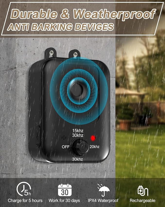 Anti Barking Devices, Auto Dog Barking Control Devices with 3 Modes, Rechargeable Ultrasonic Dog Bark Box Dog Barking Deterrent Devices, Effective Stop Barking Dog Devices for Indoor & Outdoor Dogs 9