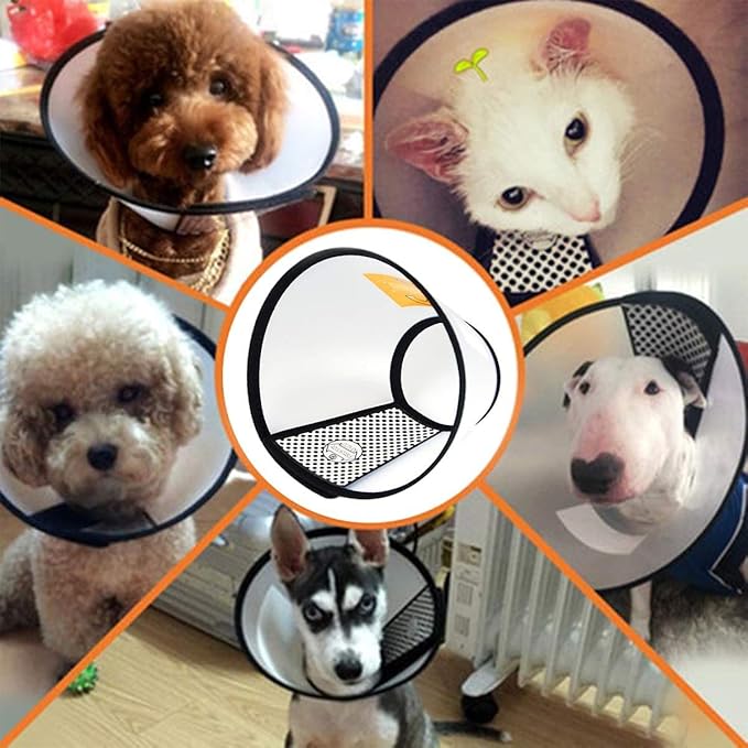 2 Pack Cat Cones to Stop Licking, Pet E Collar Pet Cone for Kitten Cones After Surgery, Cat Elizabethan Collar Puppy Head Cone Recovery Cone for Cats Kitten Puppy (Size M, 6#)