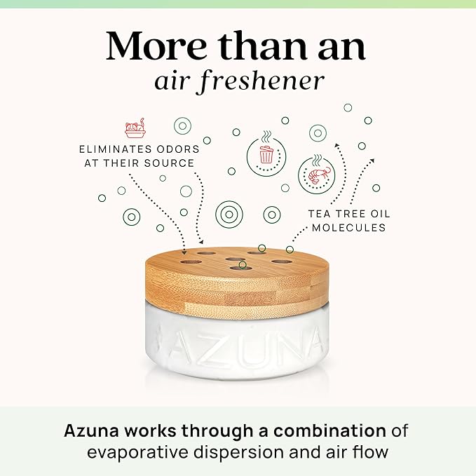 Azuna All-Natural Odor Remover Gel Refill Pouch | Air Purifier with Tea Tree Oil | Plant-Based & Long Lasting | For Pet Odors, Smoke & Strong Odors | Natural Scent, 12 oz