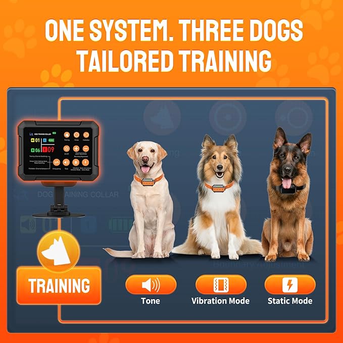 2025 New Model 3-in-1 Wireless Dog Fence System - Radar Dog Fence, Training Collar, No-Go Zones for Large/Medium Dogs | 1-Acre Coverage | Indoor/Outdoor Use | Real-Time Tracking (for 1 Dog)