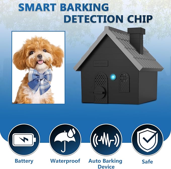 Dog Barking Control Devices, Anti Barking Device Ultrasonic Dog Barking Deterrent with 4 Modes, Stop Barking Dog Devices Up to 50 Ft Range, 2 in 1 Weatherproof Bark Control Device Outdoor Indoor