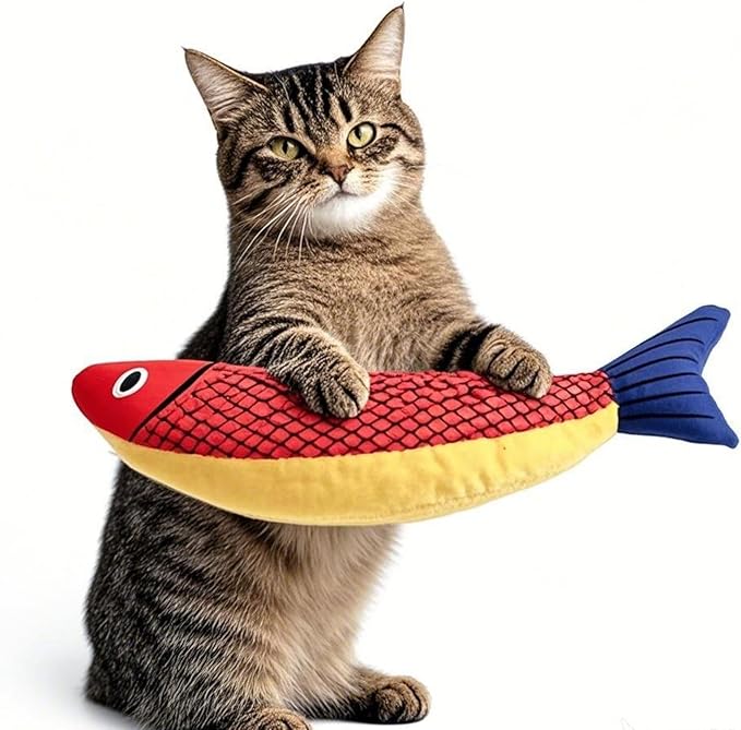 Cat Toys for Bored Indoor Adult Cats - Catnip Toys for Mental Stimulation, Interactive & Durable Kicker Toys for Solo Play, Best for Lazy or Senior Cats (Orange)