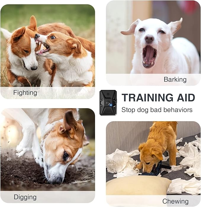 Dog Barking Control Devices, 3 Modes Anti Barking Device for Dogs, 33Ft Anti Dog Barking Devices, Rechargeable Stop Dog Barking Indoor Outdoor for Small Large Dog Anti Barking Deterrent Device