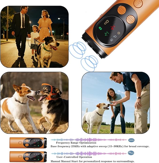 Dog Bark Deterrent Devices,3X Ultrasonic Anti-Barking &Torch 32ft Range Indoors Outdoors Dog Training Puppy Training Buttons Clicker Compared to Dog Whistle Barkshield Quiet Safe Rechargeable Compact