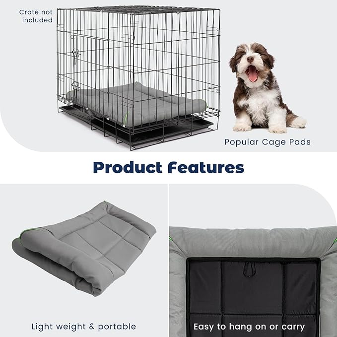 Miguel Oxford 900D Outdoor Waterproof Dog Bed for Metal Dog Crates Water-Resistant All Weather Pet Mat Durable Easy Wipe Clean Travel Indoor Outdoor Puppy Cat Crate Bed 42inch, Gray