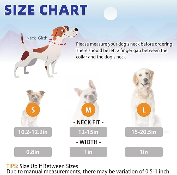 KOOLTAIL Martingale Collar for Dogs,Soft Padded Nylon Heavy Duty Dog Collar for Small Medium Large Dogs,Adjustable No Pull Durable Wide Puppy Training Collar With Pattern Design for Boys Girls, Blue M