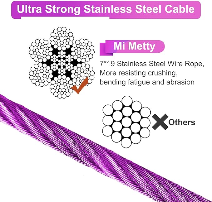 Tie Out Cable for Dogs,50FT Dog Leads,Heavy Duty Tie Out Cable for Large Dogs Up to 125lbs,Durable Dog Runner Tether Line for Outdoor,Yard