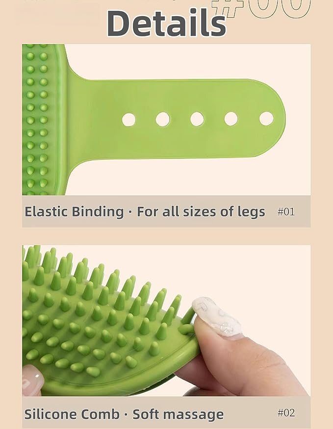 4-Pack Silicone Cat Brush Set, Pet Scratcher and Massager – Adjustable Pet Deshedding Brush, Bath Brush for Cats and Dogs, Suitable for Furniture Legs & Corners (4PCS (2 Yellow + 2 Green))