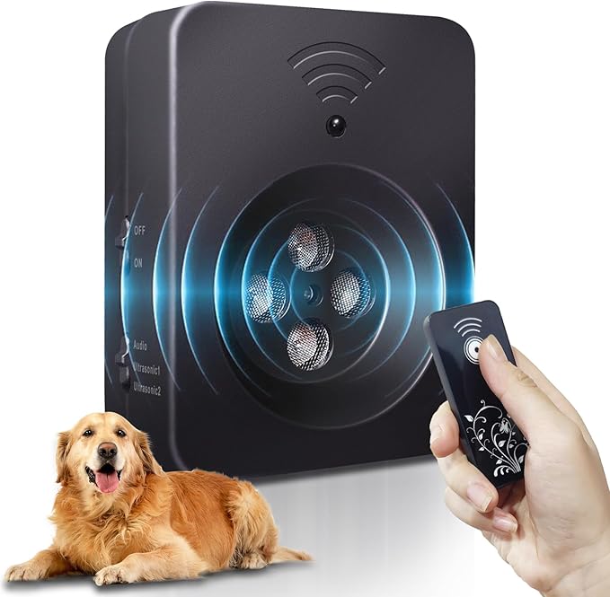 Ultimate Ultrasonic Bark Control Device for Dogs - 50ft Remote & Auto Sensor Modes | Weatherproof Anti-Bark Deterrent | Handheld Remote Training Tool | Stop Excessive Barking Humanely