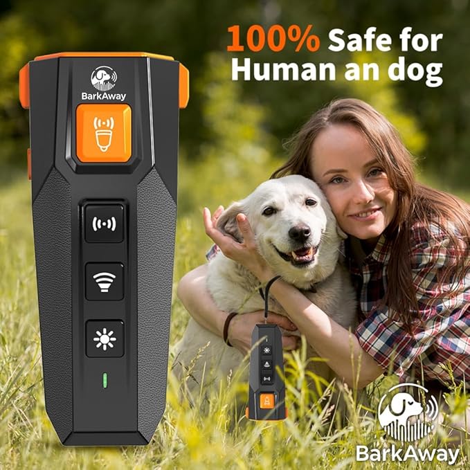 Ultrasonic Dog Bark Deterrent for Small, Medium, Large Breeds - Dog Bark Deterrent Devices with 4 Working Modes, LED Flashlight – 2 in 1 Pet Training Device with Wide Range, Humane Technology