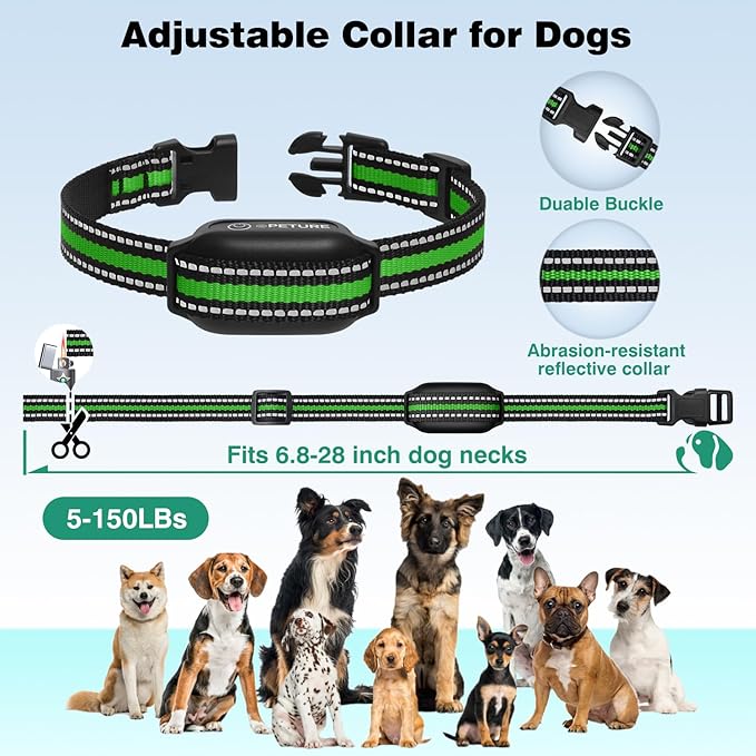 Dog Shock Collar for Small Medium Large Dogs - 3300FT IPX7 Waterproof Dog Training Collar with Remote, Rechargeable Electric Collar for Dog Training, 4 Training Modes, Fashlight, Adjustable Strap