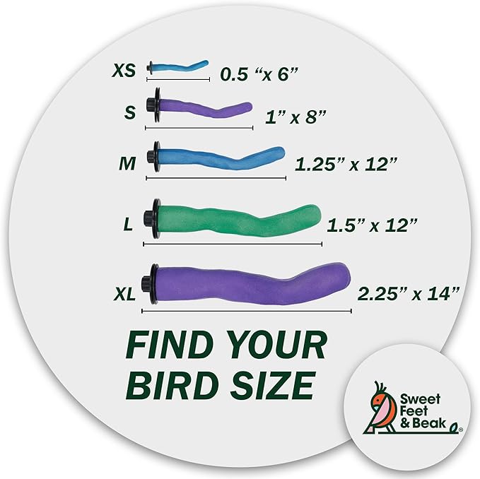 Safety Pumice Perch - Trims Nails and Beak - Promotes Healthy Feet - Safe Non-Toxic Bird Supplies for Bird Cages - X-Large 14"