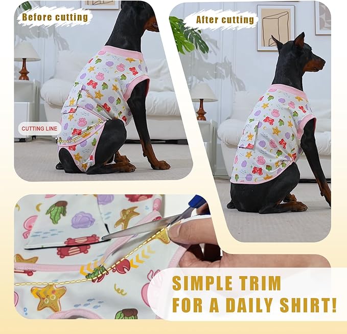 Recovery Suit for Dogs After Surgery, Professional Dog Surgical Suit for Female Spay, Male Neuter, E-Collar & Cone Alternative Dog Onesie for Abdominal Wounds Skin Disease, Yellow, XS