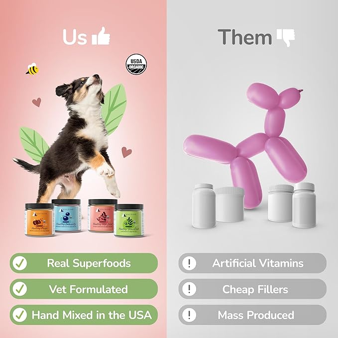 kin+kind Organic Multivitamin for Dogs & Cats - Pet Supplement for Healthy Skin and Coat - Safe, Natural Formula with Wheatgrass, Kelp, Seaweed and Coconut - Made in USA - 8 oz (Large)