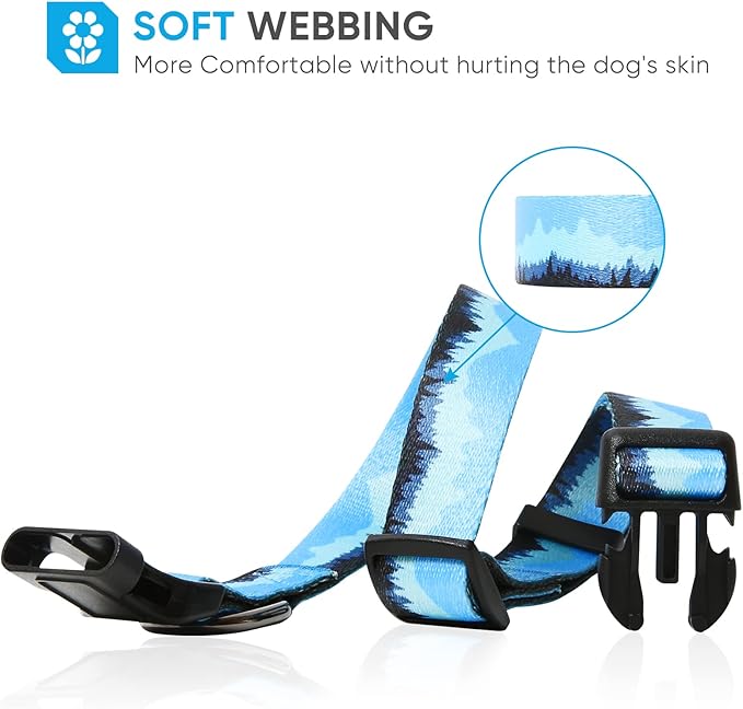 HEELE Dog Collar, Adjustable Soft Dog Collar for Small Medium Large Dogs,Floral Patterned Puppy Collars with Quick Release Buckle S Length 9.84''-14.96'