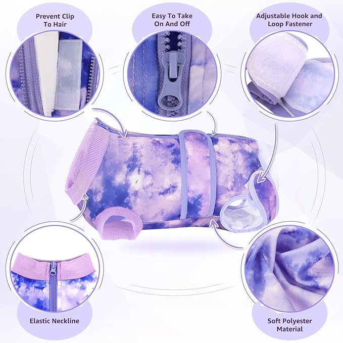 Lukovee Recovery Suit for Dogs, Zipper On Recovery Suit for Female Male Dog, Onesie Abdominal Wounds Cone E-Collar Alternative Prevent Licking Spay Recovery Suit (TPU,L)