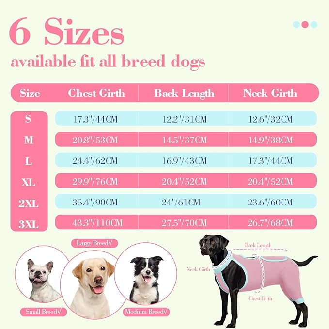 ROZKITCH Dog Surgery Leg Sleeve Rear Legs, Male Female Pet Prevent Licking Wound Elbow Knee Protector, Dog Recovery Suit Cone Collar Alternative Pants Shirt for Wound Heal Wrap Pink 2XL