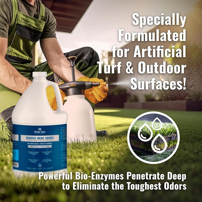 10X Concentrate – Professional Strength Pet Odor Eliminator | Bio-Enzyme Cleaner for Dog & Cat Urine | Makes 10 Gallons for Artificial Grass, Carpet, Patios & Kennels | Pet Safe