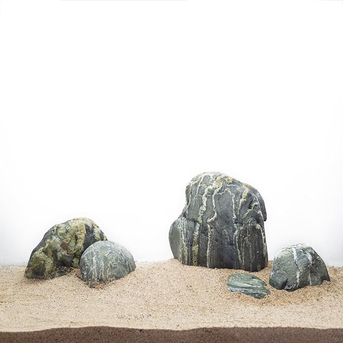 Aquarium Decor River Rock Decorative Stones Fish Tank Rocks Aquarium Landscapes 20LB Decoration Stone for Aquariums Aquascaping Terrariums,Paludariums,and Gardens（4-9inch / 4PCS）