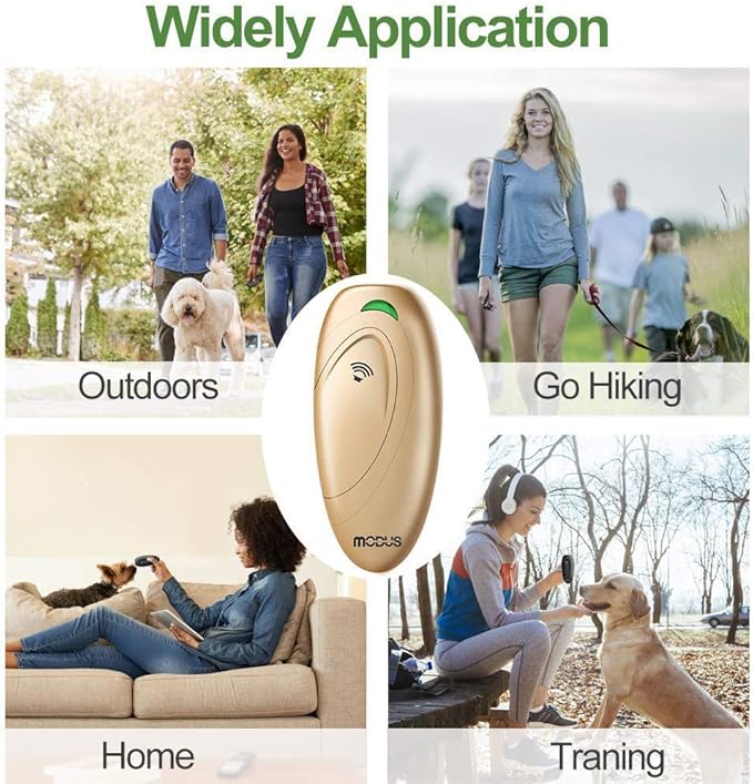 MODUS Ultrasonic Dog Barking Deterrent, 2-in-1 Dog Training and Bark Control Device, Anti-Barking Device,Stops Unwanted Actions: barking, leaping, hostility.Indoor & Outdoor