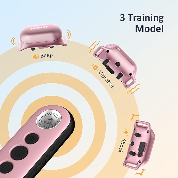 PATPET Electric Dog Shock Collar for Small Medium Large Dogs - 3 Safe Modes, Rechargeable Waterproof E Collar (8-120 lbs)