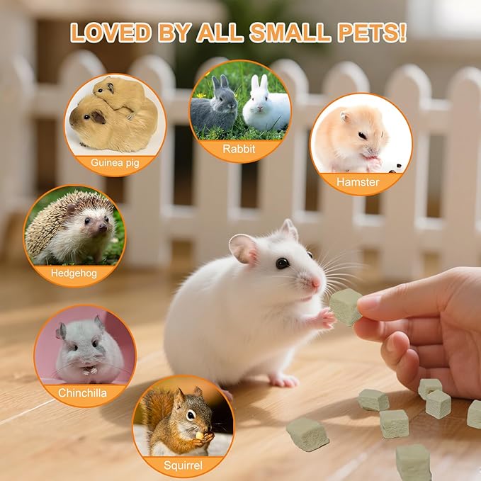 Freeze-Dried Tofu Hamster Treats, Grain-Free & Healthy Chews, High Protein Natural Snacks for Small Pets, Rabbits, Gerbils, Mice Degus, Chinchilla, 4.5 oz Pack