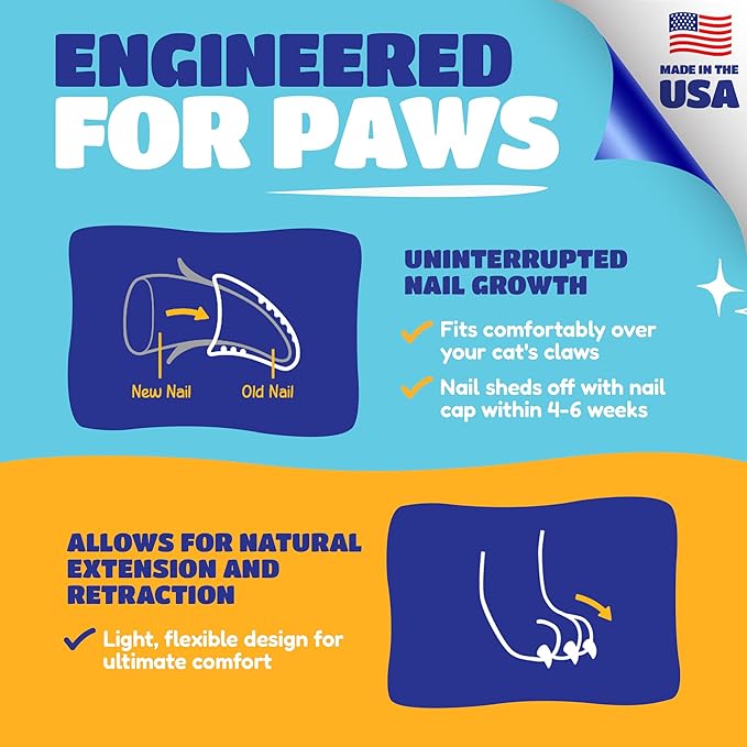 Soft Claws Cat Nail Caps for Small Cats – (40 Caps, Green & Red) - Made in USA - Veterinarian-Developed | Protects Furniture & Skin - Easy to Apply, Long-Lasting Anti-Scratch Soft Cat Claw Covers