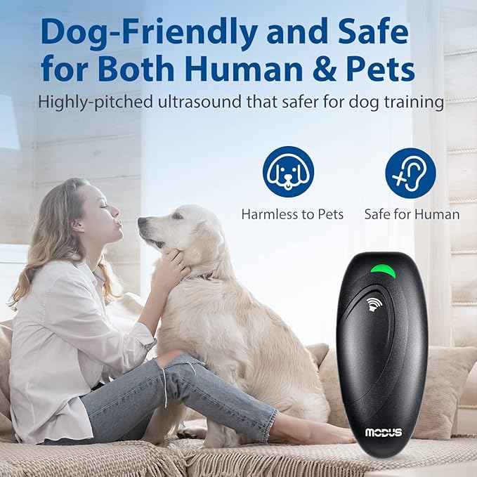 Dog Barking Control Devices 3 Modes Ultrasonic Dog Training and Anti-Barking Device Rechargeable Dog Barking Deterrent Devices,Alternative to Anti bark collar,Barking Silencer Indoor and Outdoor
