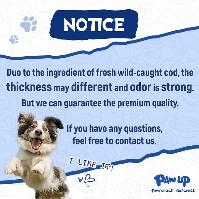 Cod Skin Dog Treats - Natural Fish Roll Snacks w/Taurine, Single Ingredient Chews, Rich in Omega 3, 16.2 oz