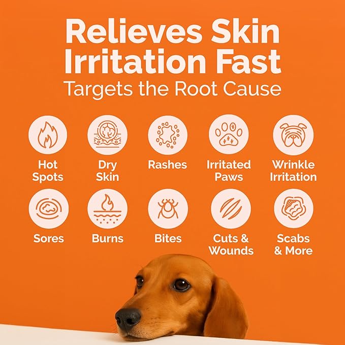 Hot Spot & Itch Relief Skin Cream for Dogs & Cats | Fast & Lasting Relief | Treats the Source | Natural Ingredients & Colloidal Silver | Vet-Recommended | Safe & Non-Toxic | Made in USA (2oz)