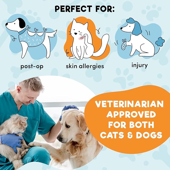 BENCMATE Inflatable Dog Cone Collar Alternative, Soft Dog Cone for Small Medium Large Dogs and Cats, Neck Recovery ECollar Donut Collar After Surgery (Large, Navy Blue)
