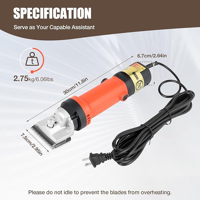 Horse Clippers,350W Horse Clippers Professional Electric Horse Grooming Kit,6 Speeds Animal Grooming Clippers for Horse Equine Goat Pony Cattle