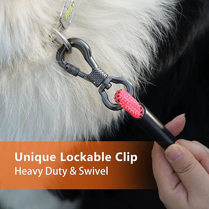 NTR Long Dog Leash, 15FT Recall Training Lead, with 2 Swivel Hooks, Reflective Threads and Soft Rubber Handle, Puppy Leash for Walking, Hunting, Camping for Small Medium and Large Dogs-Pink