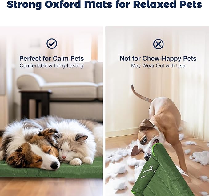 Miguel Oxford 900D Outdoor Waterproof Dog Bed for Metal Dog Crates Water-Resistant All Weather Pet Mat Durable Easy Wipe Clean Travel Indoor Outdoor Puppy Cat Crate Bed 36inch, Green
