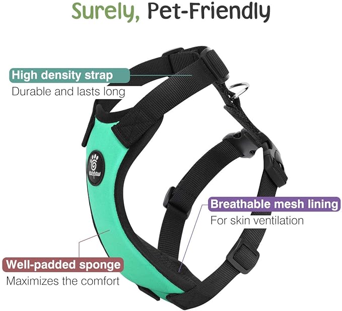 Dog Seat Belt, Safety Vest Dog Car Harness with Adjustable Buckle Dog Seat Belt for Vehicle Nylon Pet Safety Seat Belts Heavy Duty(XL, Lake Blue)