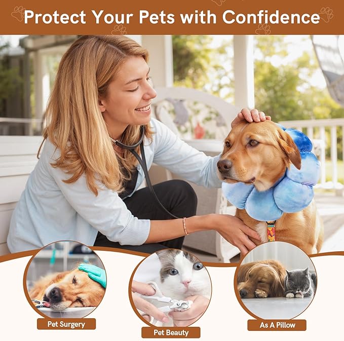Soft Cat Cone Collar, Adjustable Recovery Collar, Protective Cat Neck Cone After Surgery